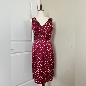 Eliza J Chic Red & White Polka Dot Midi Dress 💖